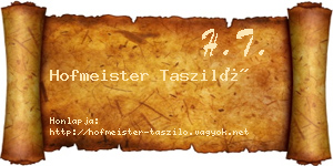 Hofmeister Tasziló névjegykártya